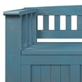 thumbnail image 5 of Simpli Home Acadian SOLID WOOD 48 inch Wide Transitional Entryway Storage Bench in Distressed Coastal Blue, 5 of 13