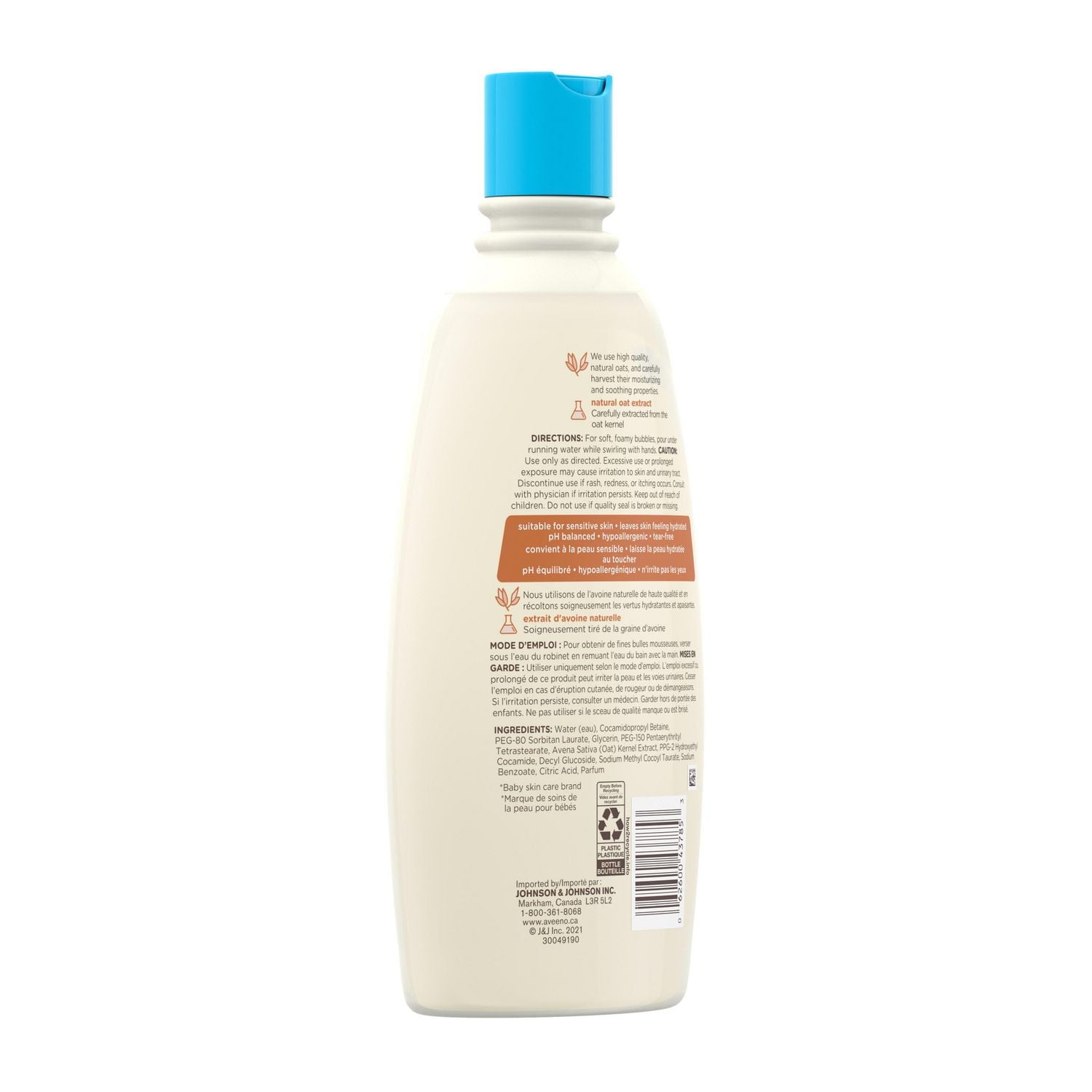 Bain moussant Aveeno - Soins de la peau pour bébés - Nettoyant pour peau sensible - Hypoellergénique - 568 ml 568 ML