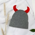 thumbnail image 4 of ZPAQI Knitted Caps Adult Unisex Beanies Hat with Devil Horn Fashion Winter Hat, 4 of 17