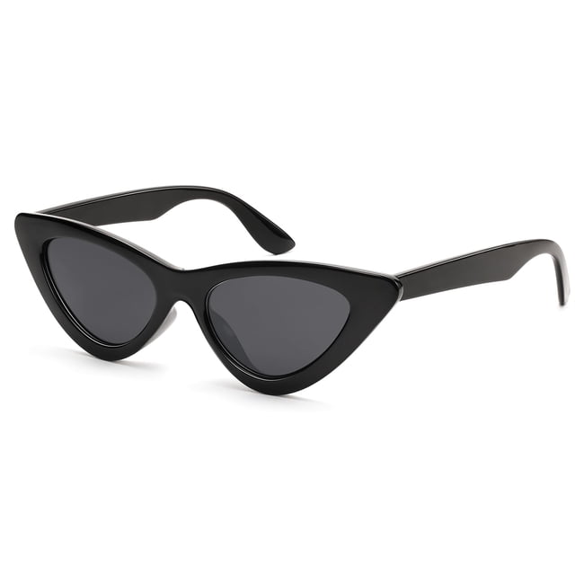 Gafas de sol Cat Eye LIKSMU Vintage Retro para mujer, color negro