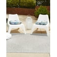 thumbnail image 3 of Unique Loom Outdoor Modern Collection Area Rug - Tambor (10' Square Gray/Ivory), 3 of 10