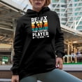 thumbnail image 2 of Retro Relax, The Guitar Player Is Here - Guitarist Musician Quote, Black Hooded Sweatshirt or Hoodie, 3XL, 2 of 5