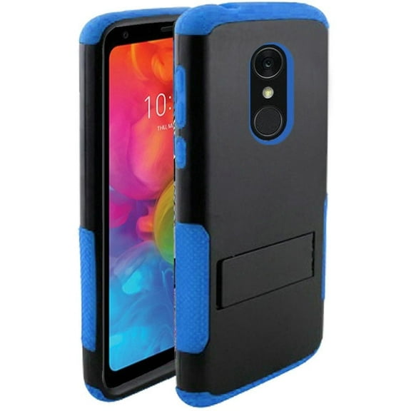 GSA Snap-On Rugged Kick Stand Case For LG Q7 Plus (2018) & Q7 BLACK Blue