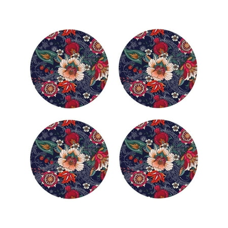 

Leather Coasters with Heat-resistant for Drinks Paisley2 -标题2 Round Shape
