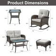 thumbnail image 2 of Opohoro 7-Piece Outdoor Conversation Set with Glider Chairs, Patio Loveseat and Ottomans, Coffee & Side Tables, Brown/Beige, 2 of 12