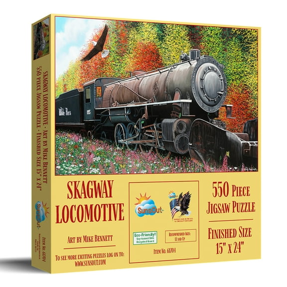 SUNSOUT INC - Skagway Locomotive - 550 pc Jigsaw Puzzle by Artist: Mike Bennett - MPN # 61704