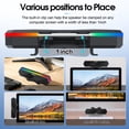 thumbnail image 4 of Computer Speakers for Desktop PC, Wired USB Monitor Speakers, Computer Soundbar with RGB Lighting and Easy Clip-on Design, Plug and Play PC Speakers for Laptop, Mac, Gaming and Meetings, 4 of 9
