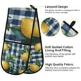 thumbnail image 2 of Yayeee Double Oven Mitt Kitchen Heat Resistant Baking 35" x7" Quilted Glove, Cartoon Beige Lemon, 2 of 6