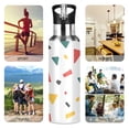 thumbnail image 7 of Yayeee 20oz Insulated Water Bottle Double Wall Stainless Steel with Flip Straw Lid, Retro Shapes, 7 of 7