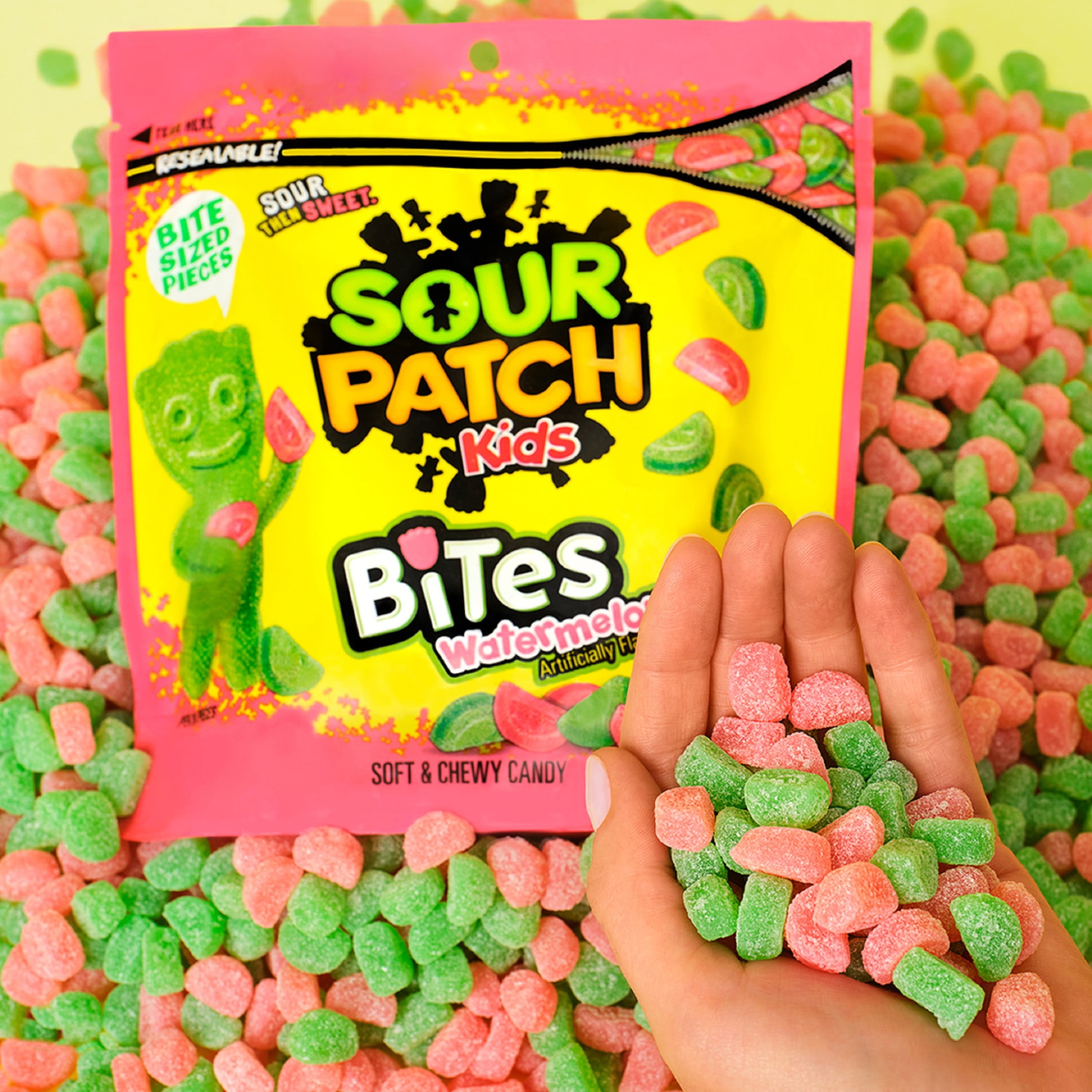 SOUR PATCH KIDS Bites Watermelon Soft & Chewy Gummy Candy, 12 oz