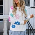 thumbnail image 4 of Teens Girls Cute Sweaters for Women Trendy Long Sleeve Shirts Loose Fit Tunic Tops 2025 White XL, 4 of 7