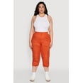 thumbnail image 2 of Womens Plus Size Poplin Drawstring Hem Utility Capris, 2 of 5