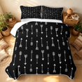 thumbnail image 3 of Erosebridal Vintage Arrow Bed Spread Queen, Traditional Farmhouse Queen Coverlet Set, Black and White 3-Piece, 1 Quilt and 2 Pillowcases, 3 of 7
