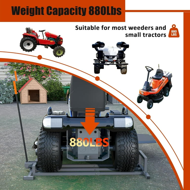 Heavy-Duty Ride-On Lawn Mower Lift Jack – 880 Lb Capacity, Telescopic & Adjustable Up To 45° For Easy Maintenance