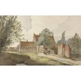 thumbnail image 2 of Hendrik Abraham Klinkhamer 14x11 Gold Ornate Wood Frame and Double Matted Museum Art Print Titled - Houses Along a Path Near Amsterdam (1859), 2 of 4