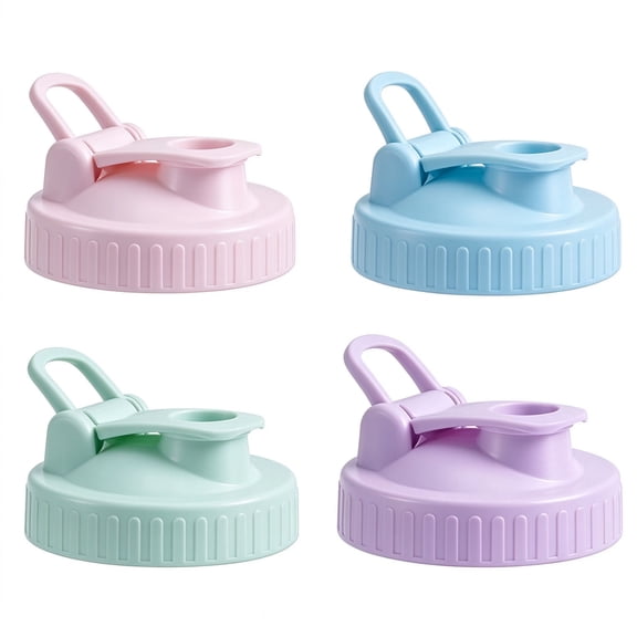 4 Pack Colorful Mason Jar Pour Spout Lids with Leakproof Flip Cap