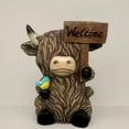 thumbnail image 5 of Highland Cow Figurine Highland Cow Bathroom Decor Stylish Farmhouse Accent for Home Bathroom Bedroom Kitchen Desk and Shelf Ornament, 5 of 5