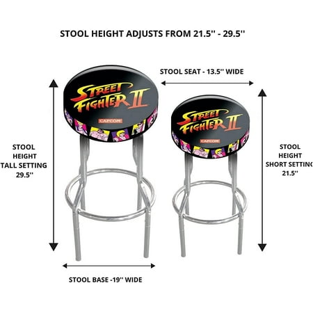 Arcade1UP - Street Fighter II Capcom Legacy - Adjustable Gaming Stool