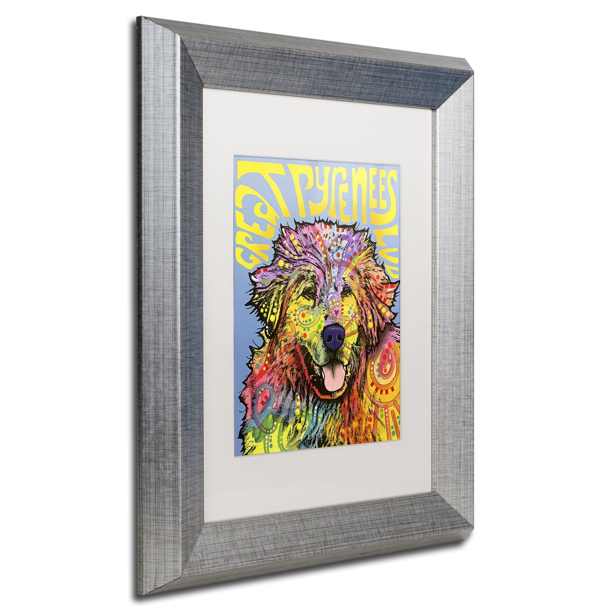 Trademark Fine Art 'Great Pyrenees' Silver Framed Art by Dean Russo
