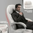 thumbnail image 4 of Furmax High Back Office Adjustable Ergonomic Desk Padded Armrests Executive PU Leather Swivel Task Chair with Lumbar Support, White, 4 of 6