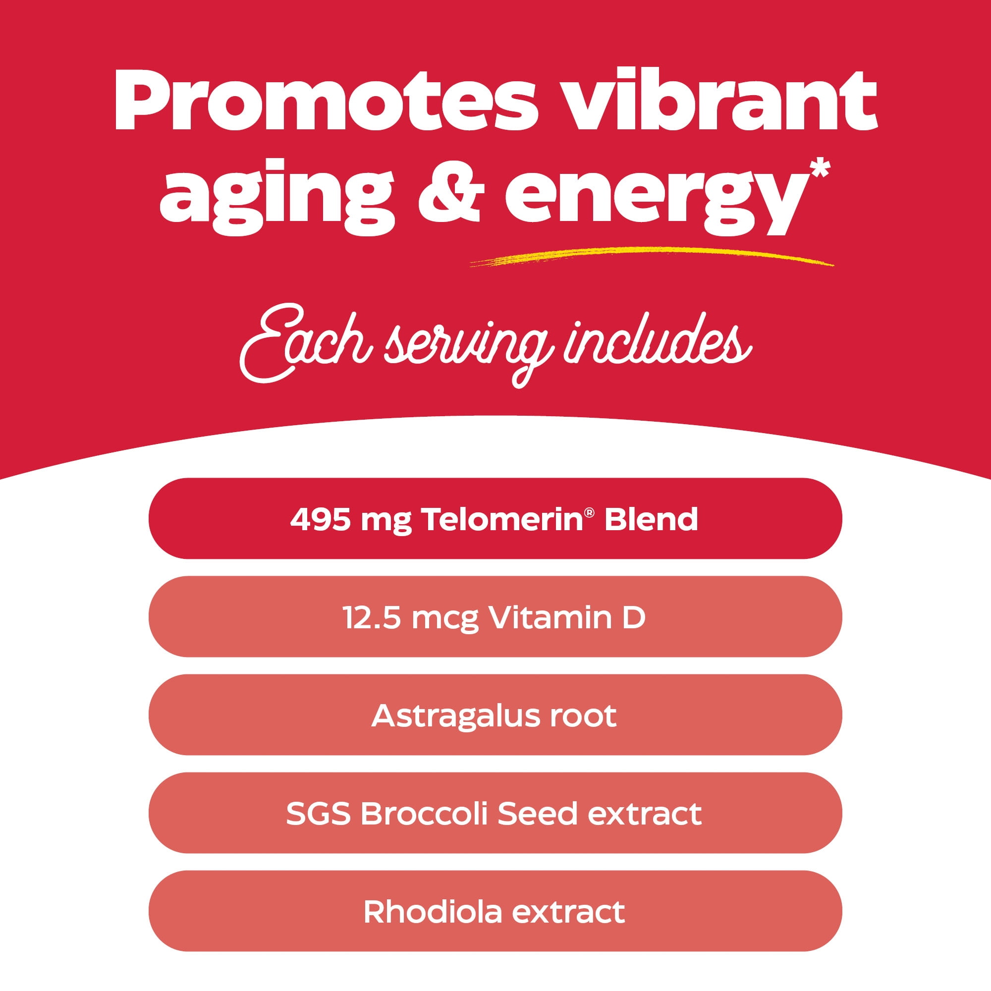 Enzymedica, Telomere Plus, Supports Healthy Aging, Cellular Health and Energy with Vitamin D3, Rhodiola and Astragalus, Vegetarian, 30 capsules (30 servings)