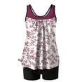 thumbnail image 4 of VISALY Tankini Swimsuits for Women Tummy Control 2 Piece Bathing Suit High Waisted Swimwear with Shorts Floral Two Piece Modest Swimsuit Set with Built-In Bra Pads Conservative Beach Suit White Xl, 4 of 5