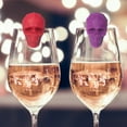 thumbnail image 4 of Marqueurs pour Verres à Vin, Lot de 6 – Étiquettes Réutilisables en Silicone de Qualité Alimentaire Résistantes à la Chaleur pour Verres à Vin Rouge et à Cocktail, 4 of 9