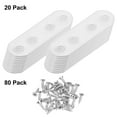 thumbnail image 4 of Paquete de 20 Soportes Planos Rectos, 2.17 x 0.71 Pulgadas Soporte de Reparación para Muebles de Madera/ Soporte de Caja de PC de Madera, Soporte de Muebles de Placa [Blanco], 4 of 6