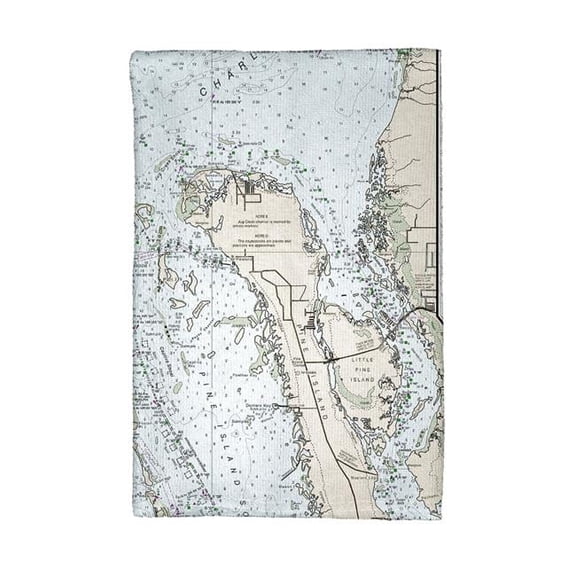 Betsy Drake KT11426 Charlotte Harbor, FL Nautical Map Kitchen Towel
