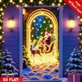 thumbnail image 6 of Glow in Dark Christmas Door Cover 35.4x71in - Santa & Snowman Lighted Holiday Decor,Waterproof Xmas Door Decoration,Easy Install Party Supplies (Fluorescent)‌, 6 of 8