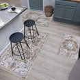 thumbnail image 6 of Boho Kitchen Rugs Sets 3 Piece with Runner Floral Kitchen Floor Mat Carpet Farmhouse Kitchen Rugs and Mats Non Skid Washable Runner Rug for Kitchen Floor Office Sink Laundry, Light Brown, 6 of 6