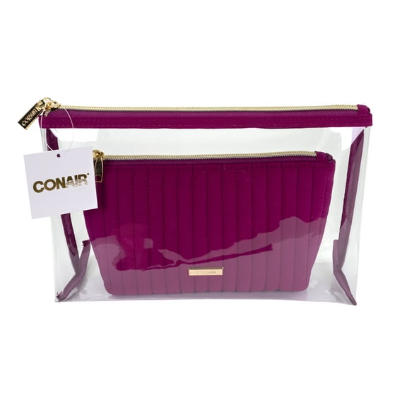 Conair Clutch 2pc Berry Cosmetic Bag