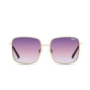 Quay Womens Real One Sunglasses Gold/Purple Pink