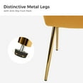 thumbnail image 6 of Wingback Dining Chair Small Velvet Makeup Vanity Chair Metal Legs Home Bedroom Mustard, 6 of 7