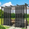 thumbnail image 5 of DONGPAI Sheer Outdoor Curtains for Patio Waterproof, Breathable Grommet Voile Sheer Drapes for Porch, Pergola, Cabana, Living Room, Bedroom, 52"x 96", Black, 1 Panel, 5 of 7