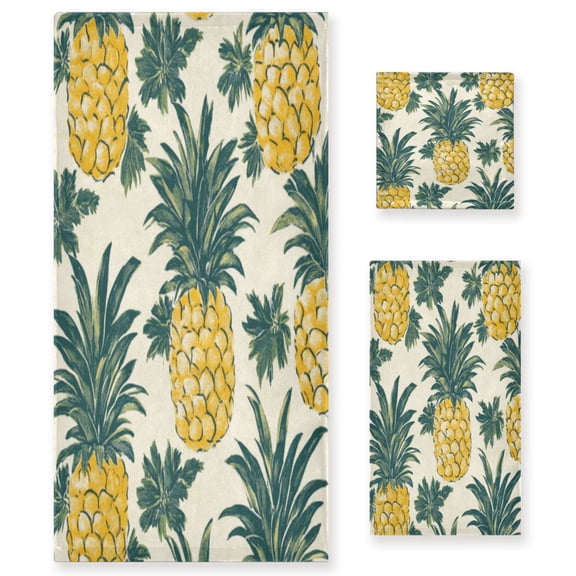 Three-Piece Towel Set Face Towel Towel Set Hand Towel Bath Towel Cotton Bath Towels Bath Towel Sets Hand Bath Towels Lovely Pineapple2