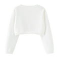 thumbnail image 4 of 3-10T Girls Shrugs Cardigan Sweater Long Sleeve Party Church Dress Cover Up Cropped Elegant Cardigan Knit Sweater, 4 of 9