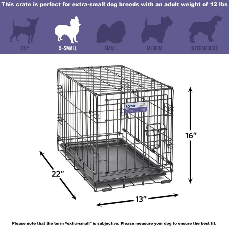 Dog Crate  Newly Enhanced MidWest iCrate XXS Folding Metal Dog