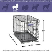 Midwest Homes for Pets 22-inch iCrate Folding Dog Crate with Divider Panel, Leak-Proof Tray & Secure Latches - Metal Wire Kennel for Extra Small Breeds, Portable, Durable & Easy to Assemble