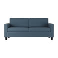 thumbnail image 3 of CorLiving Georgia Linen-Like Fabric Upholstered 3-Seater Adult Sofa with Wood Legs, Blue, 3 of 7