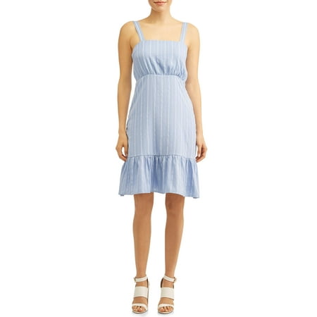 Stripe Jersey Ruffle Dress - Women's Ruffle Hem Dress