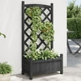 thumbnail image 1 of vidaXL Planter with Trellis Black Solid Wood Fir, 1 of 5