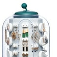 thumbnail image 3 of Display Jewelry Box Dustproof Earring Holder Stand Necklace Display Box Large Capacity Earrings Display Box Jewelry Storage Box Table Dustproof Classification Large Capacity ANGGREK Edición estándar verde, 3 of 5