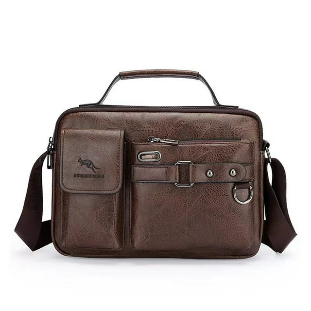 Bolso de hombro Bolso bandolera para hombre Bolso de negocios para hombre Bolso de cuero suave para hombre Bolso cruzado informal Bolso colgante de gran capacidad
