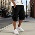 thumbnail image 2 of FhsagQ Male Cargo Short Pants for Men with Slanted Front Pockets and Backless Design for Utility Workwear Black Size L, 2 of 8