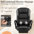 thumbnail image 3 of Homall Chaise de Bureau Réglable en Hauteur avec Massage, Chaise d'Ordinateur Inclinable Ergonomique en Cuir pour Cadre, Soutien 8 Heures, Conception Robuste, Noir, 3 of 7