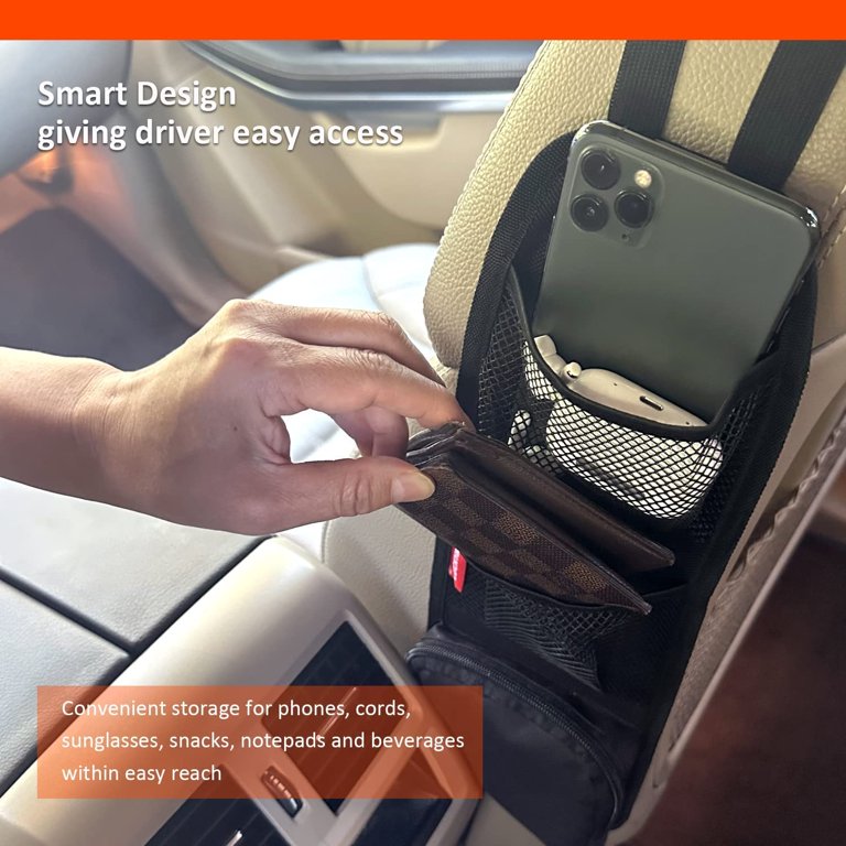 LuckySign Car Back Seat Organizer with Multi Pocket Felt, 62 x