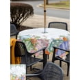 thumbnail image 4 of Easter Colorful Eggs Outdoor Tablecloth - 54x54 Inch Square Dining Table Cover, Spring Eucalyptus Leaves Floral Plant Waterproof Outdoor Table Cloth with Umbrella Hole & Zipper for Picnic/Patio/Party, 4 of 7
