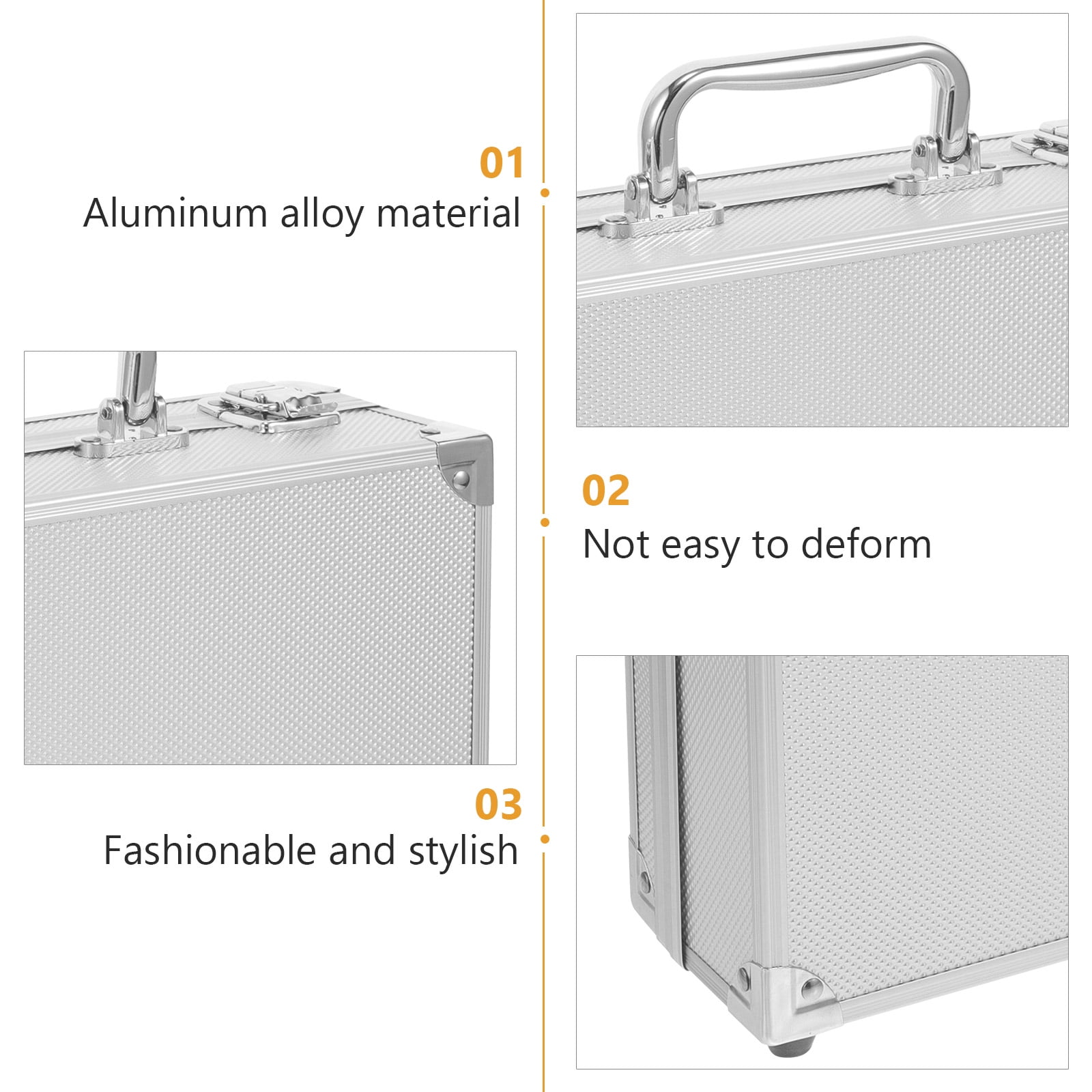 Portable Tool Box Aluminum Alloy Storage Case for Document Instrument with Sponge Lining 1 Set