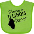 thumbnail image 3 of Inktastic Someone in Illinois Loves Me Boys or Girls Baby Bib, 3 of 4